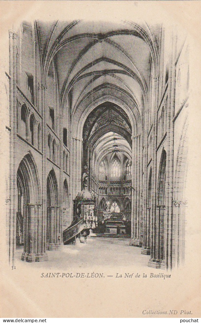 BE24 -(29) SAINT POL DE LEON -  LA NEF DE LA BASILIQUE  -  2 SCANS - Saint-Pol-de-Léon