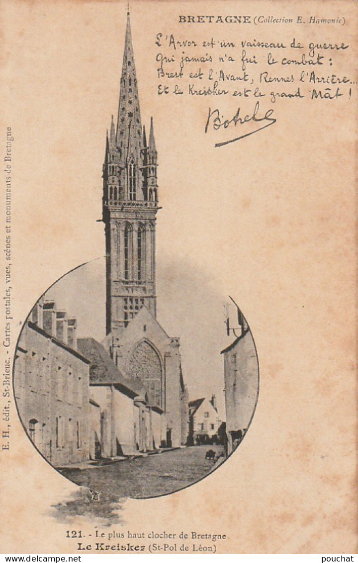 BE24 -(29) SAINT POL DE LEON - LE KREISKER  ( CLOCHER ) - POEME DE BOTREL   -  2 SCANS - Saint-Pol-de-Léon
