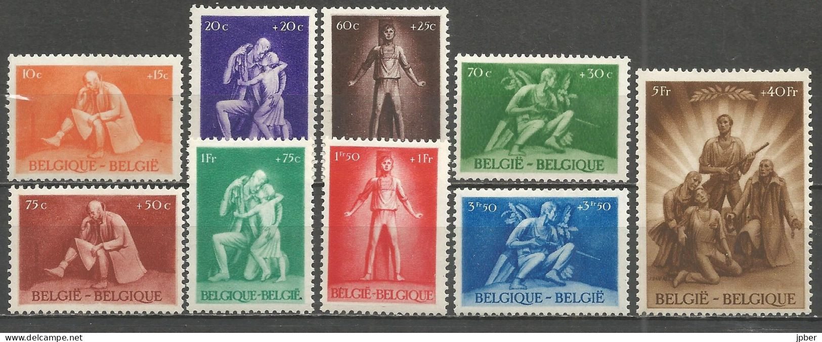 Belgique - Au Profit Des Prisonniers De Guerre, Des Familles Des Fusillés Et Des Résistants N°701à709 ** - Unused Stamps