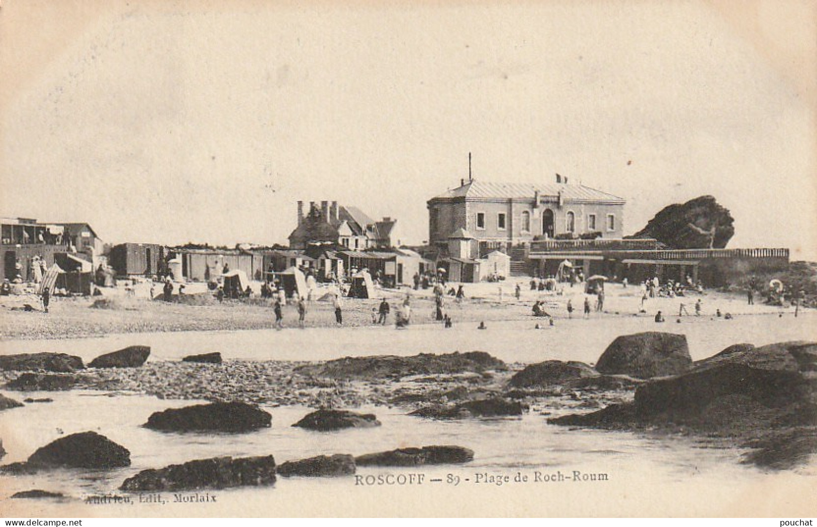 BE24 -(29) ROSCOFF - PLAGE DE ROCH ROUM -  ANIMATION - BAIGNEURS  - 2 SCANS - Roscoff