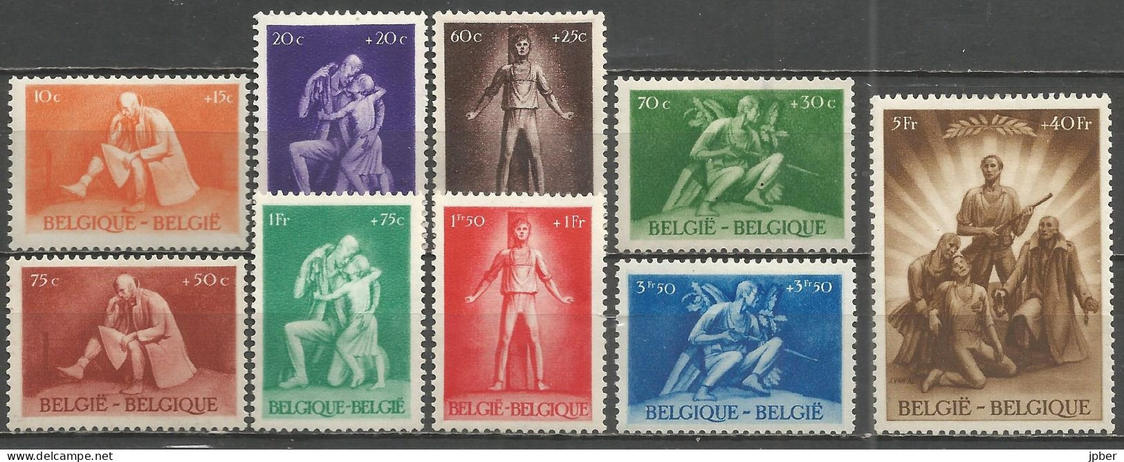 Belgique - Au Profit Des Prisonniers De Guerre, Des Familles Des Fusillés Et Des Résistants N°701à709 * - Unused Stamps