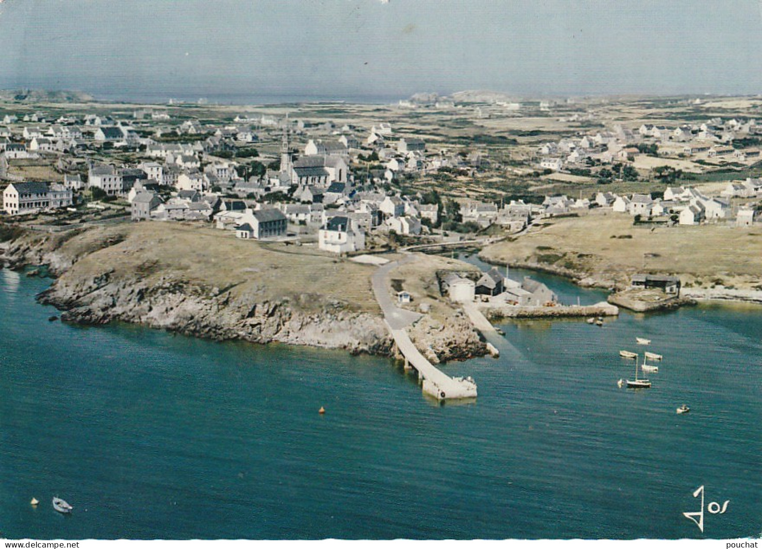 BE25 -(29) OUESSANT - LE PORT DE LAMPAUL - VUE GENERALE SUR LE BOURG  - CARTE COULEURS   - 2 SCANS - Ouessant