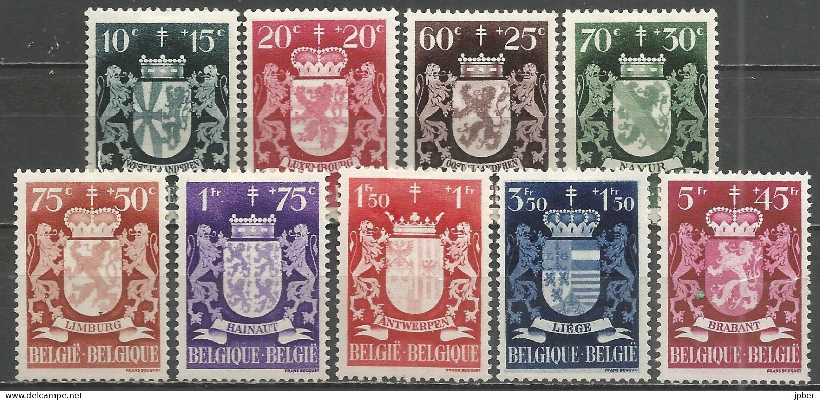 Belgique - Armoiries De 9 Provinces N°716 à 724 * - Neufs