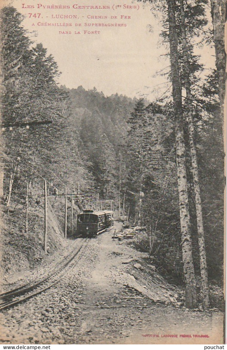 CE17 -(31) LUCHON - CHEMIN DE FER A CREMAILLERE  DE SUPERBAGNERES DANS LA FORET - 2 SCANS - Luchon