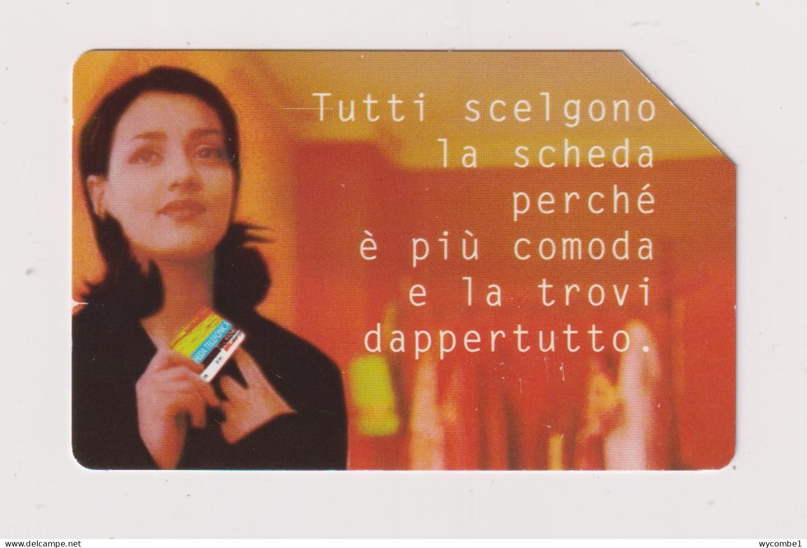 ITALY -  Woman Holding Phonecard Urmet  Phonecard - Públicas Ordinarias