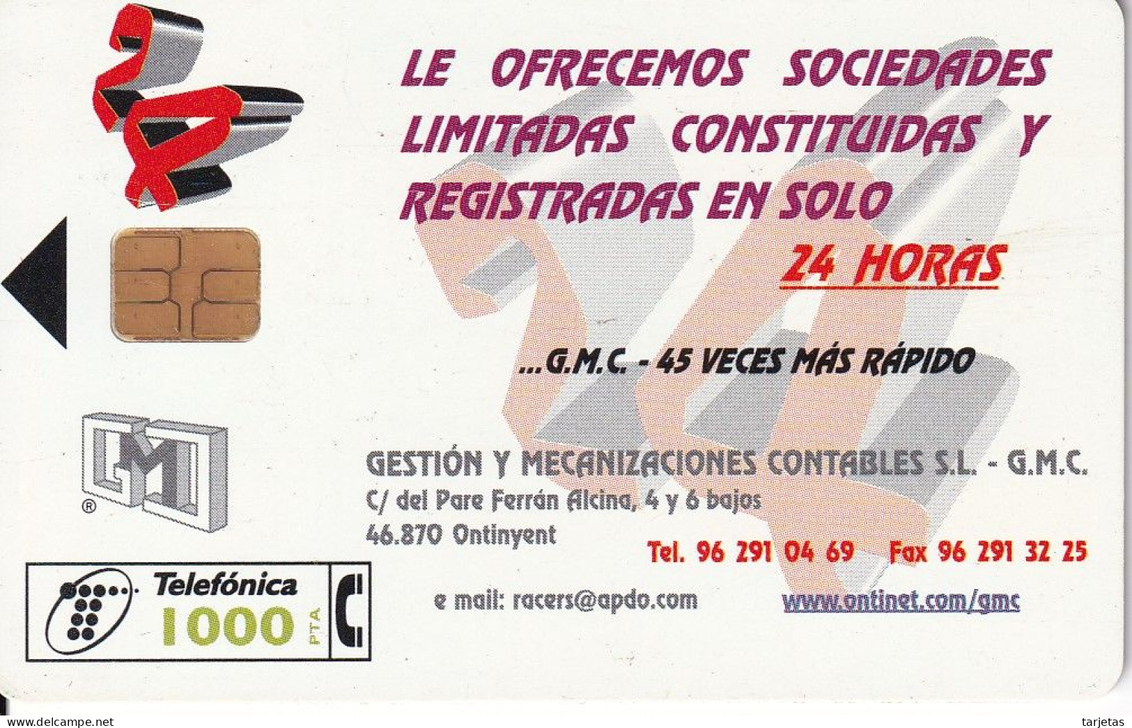 CP-134 TARJETA DE ESPAÑA GESTION MECANIZACIONES CONTABLES DEL 9/98 Y TIRADA 6000 - Conmemorativas Y Publicitarias