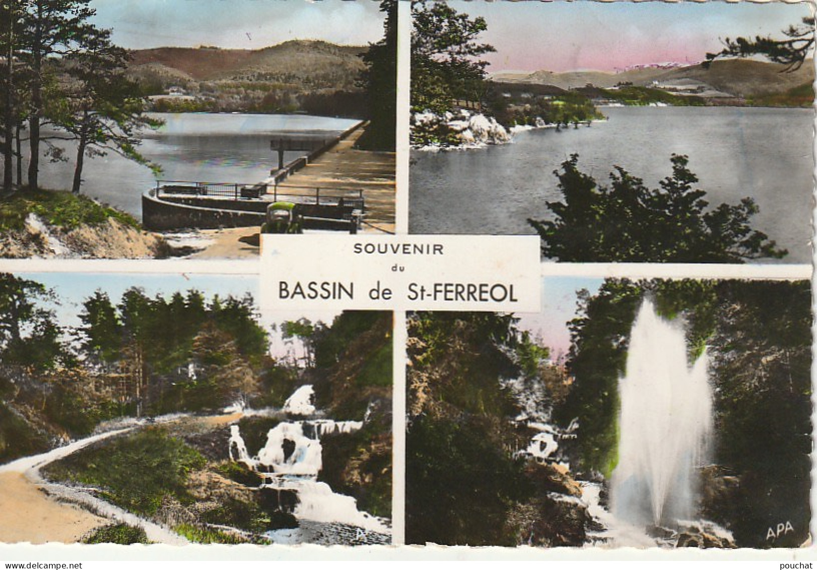 CE18 -(31) SOUVENIR DU BASSIN DE SAINT FERREOL  -  CARTE MULTIVUES COULEURS  -  2 SCANS - Saint Ferreol