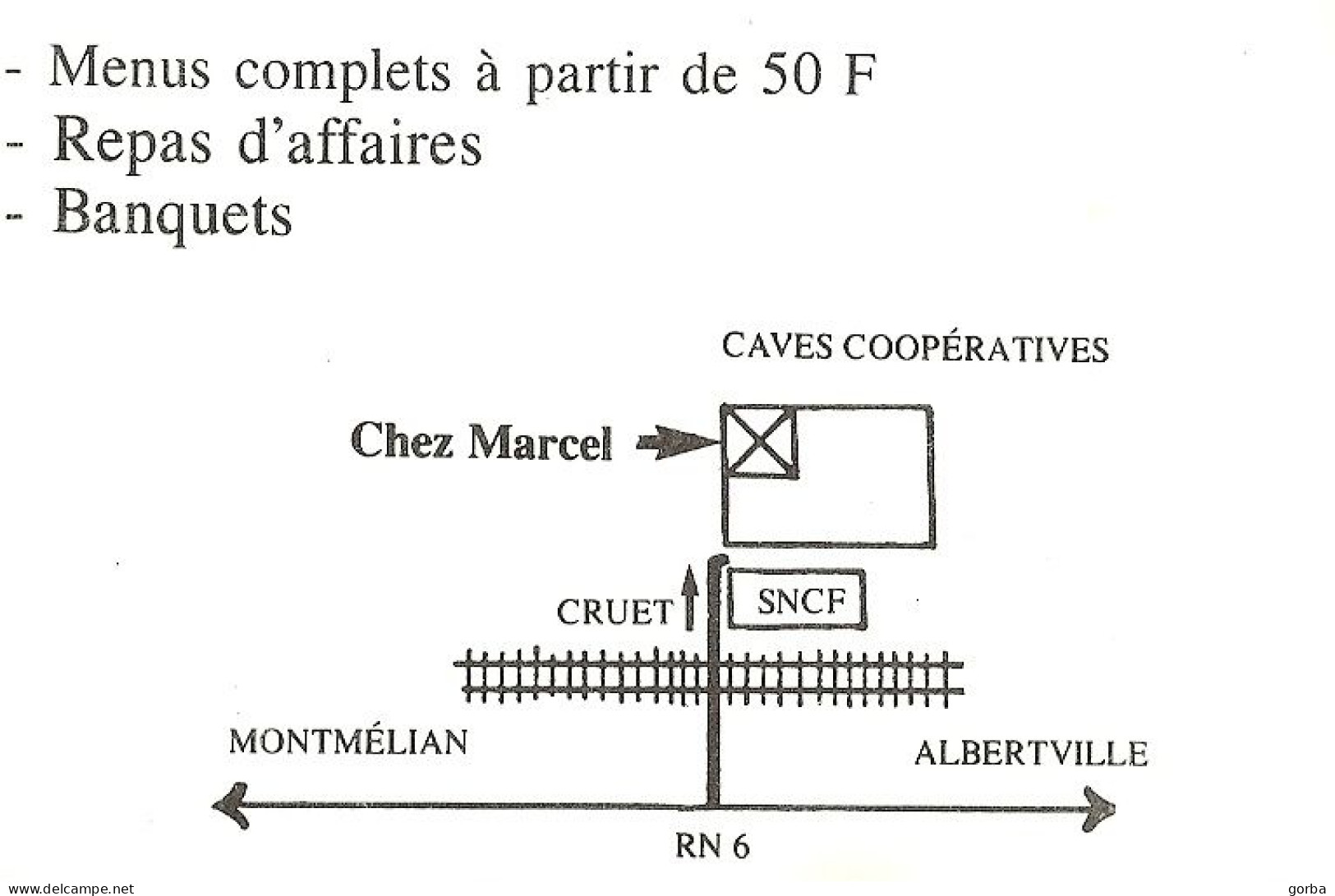 *Carte Visite Hôtel Bar Restaurant - Chez Marcel à Cruet (73) - Cartes De Visite