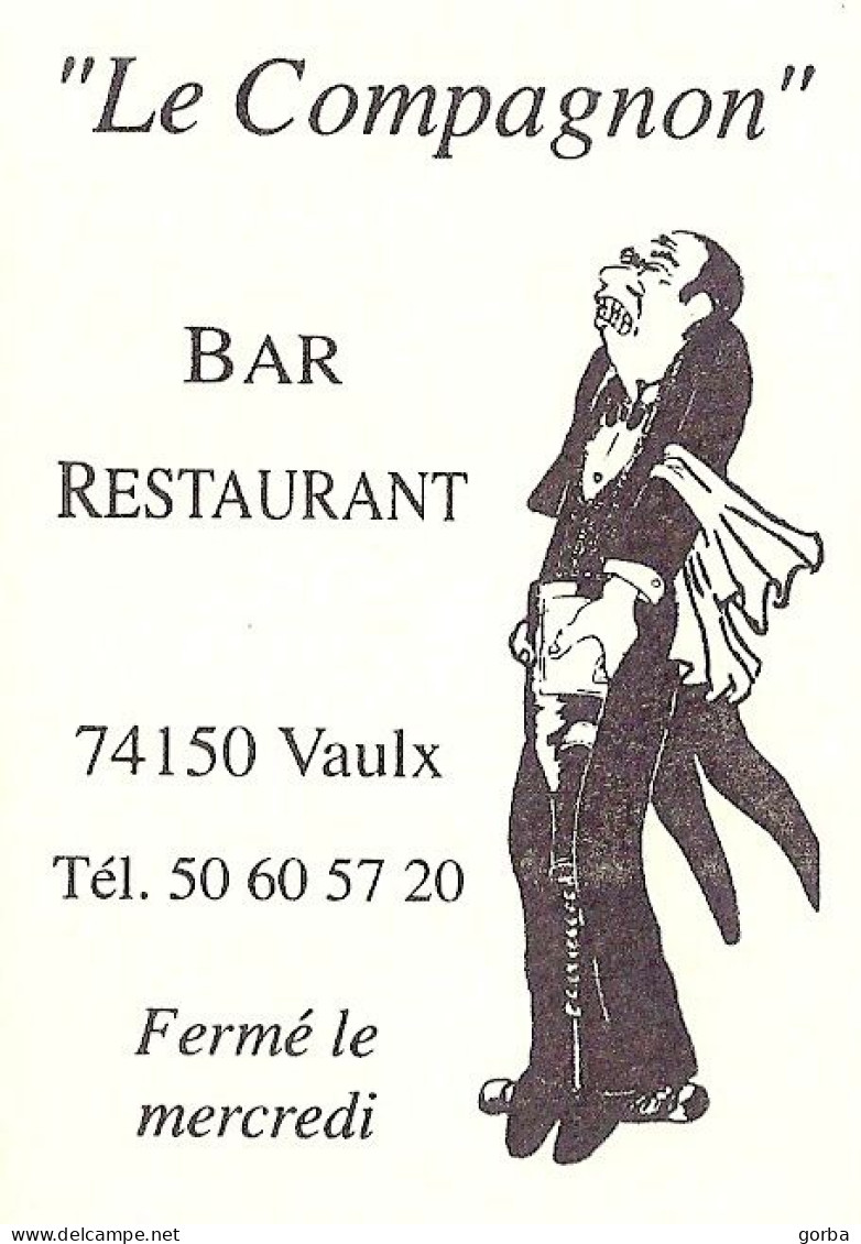 *Carte Visite Bar Restaurant - Le Compagnon à Vaulx (74) - Cartes De Visite