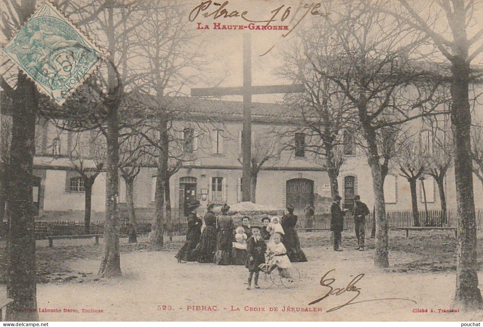 CE19 -(31) PIBRAC  -  LA CROIX DE JERUSALEM  - ANIMATION - GROUPE DE FEMMES EN  PRIERE  - 2 SCANS - Pibrac