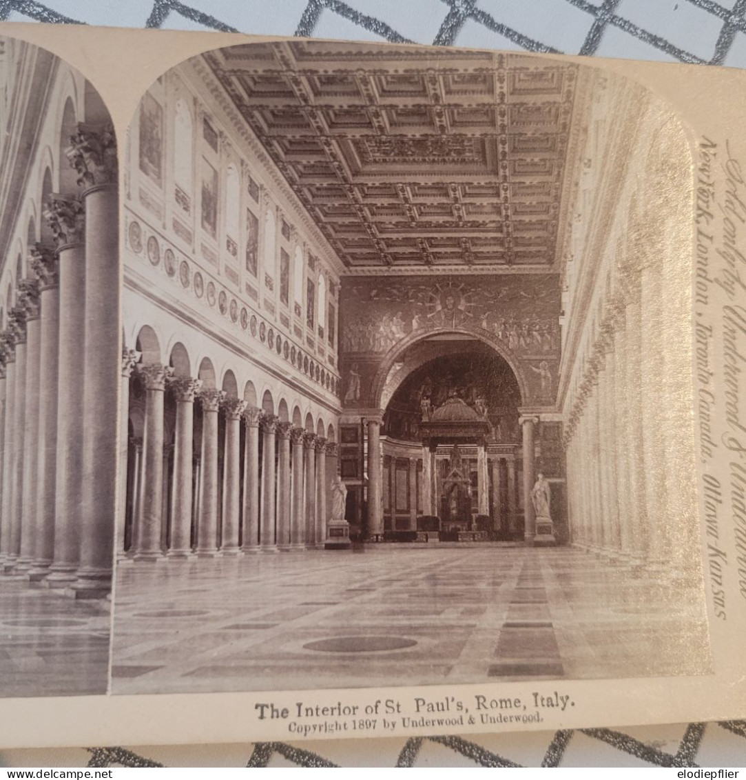 L'intérieur De St.Paul De Rome. Italie. Underwood Stéréo - Visores Estereoscópicos