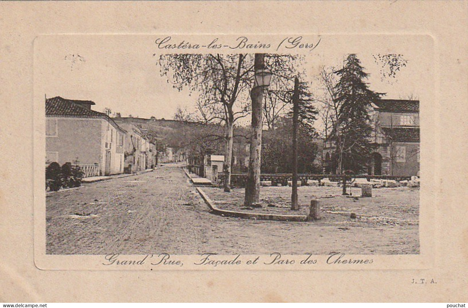 CE20 -(32) CASTERA LES BAINS -   GRAND' RUE , FACADE ET PARC DES  THERMES  -  2 SCANS - Castera