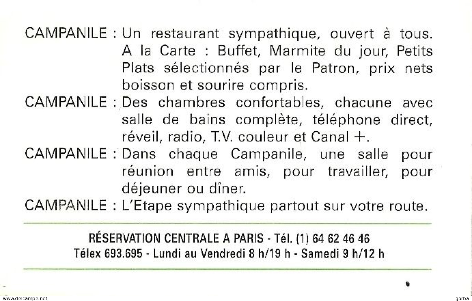 *Carte Visite Hôtel Grill Campanile  - Lydia Et Didier COUPAU  à AIX LES BAINS (73) - Visitenkarten