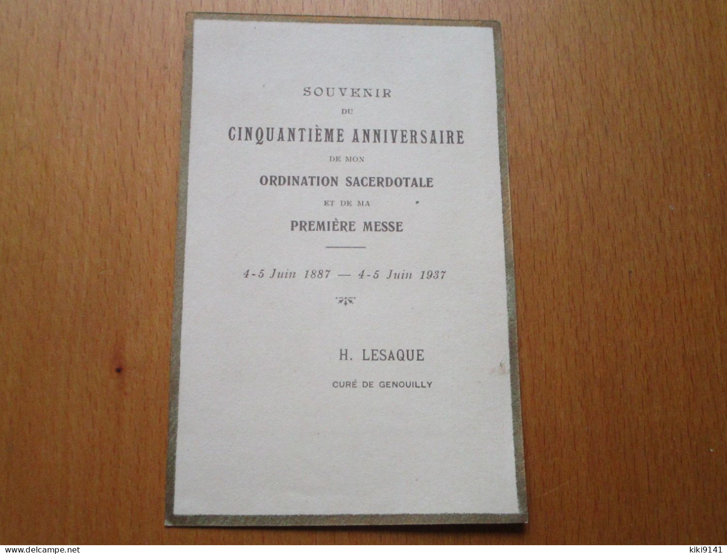 GENOUILLY - Souvenir Du Cinquantième Anniversaire De L'Ordination Et De La Première Messe De H. LESAQUE, Curé - Other & Unclassified