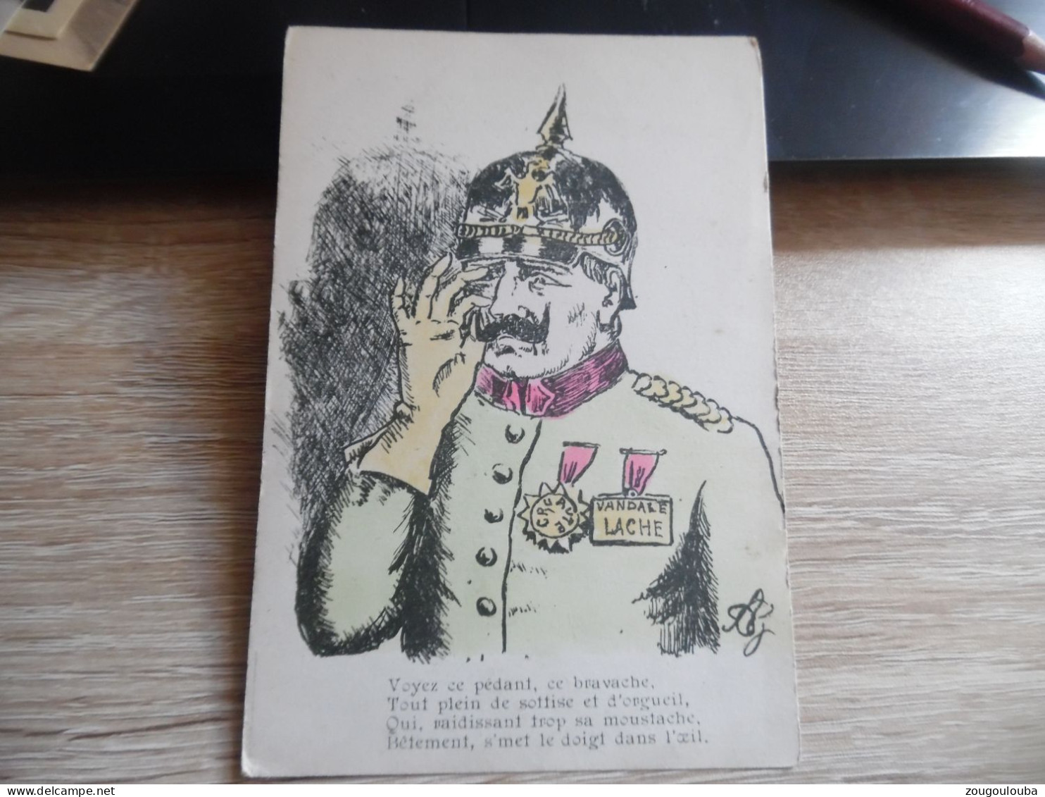 Carte Caricature Anti Kaiser Vandale Lache Voyez Ce Pédant Ce Bravache ... - War 1914-18