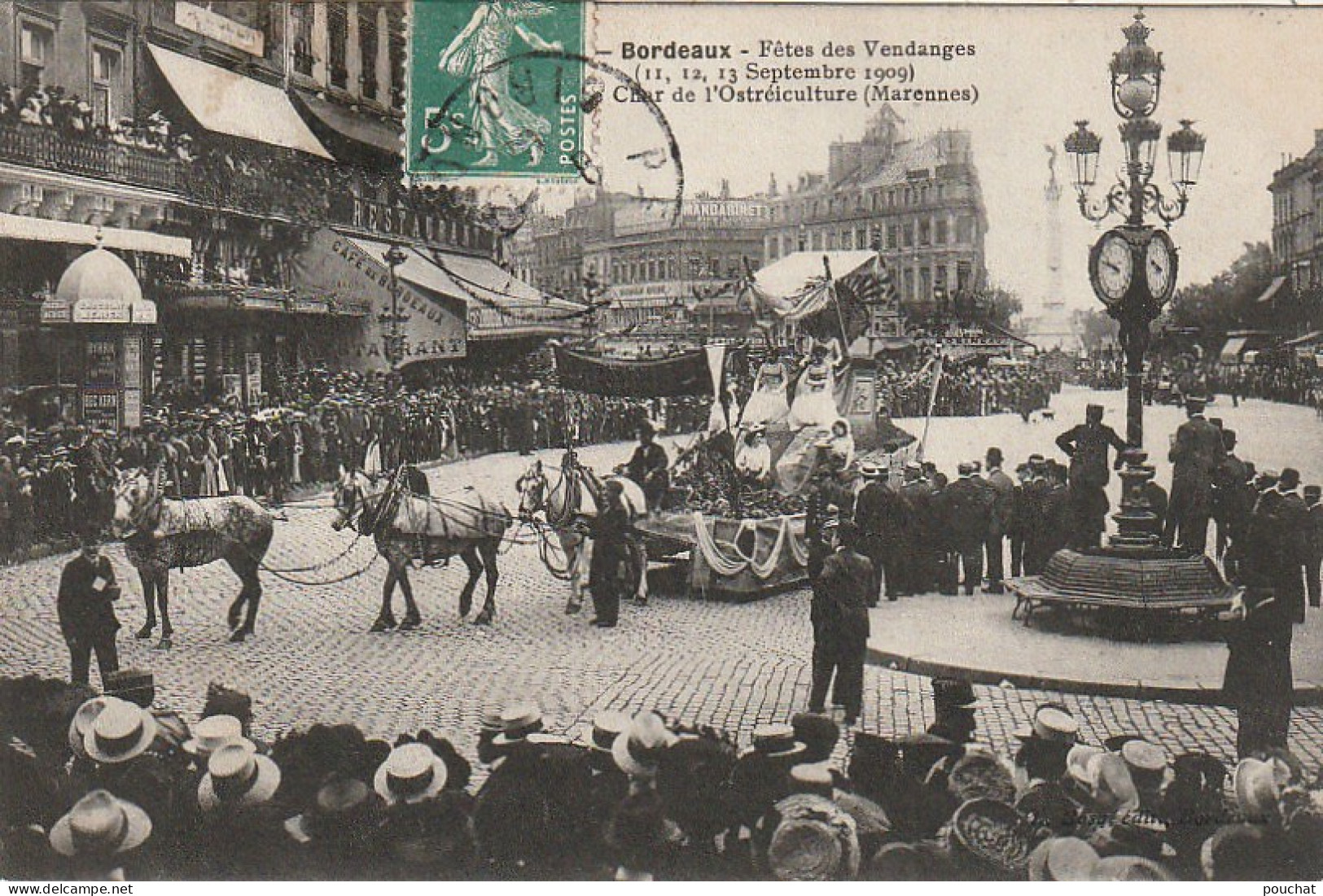 CE 25 -(33)  BORDEAUX  - FETES DES VENDANGES 1909 - CHAR DE L' OSTREICULTURE ( MARENNES ) -  2 SCANS - Bordeaux