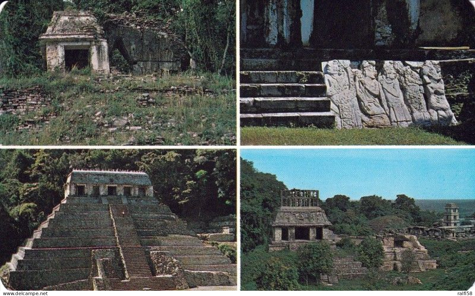 1 AK Mexiko * Four Views Of The Palenque Archeological Zone - Diese Mayaruinen Sind Seit 1987 Zum UNESCO Weltkulturerbe - Mexico