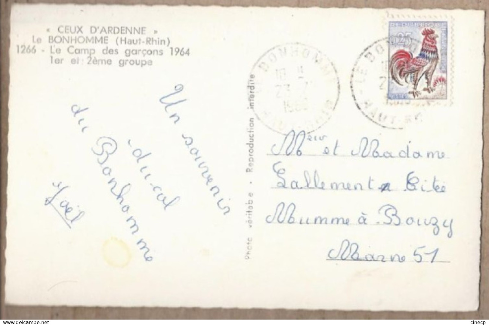 CPSM 68 - LE BONHOMME - Le Camp Des Garçons 1964 - 1er Et 2 ème Groupe ANIMATION TENTES SCOUTS SCOUTISME 1966 - Autres & Non Classés