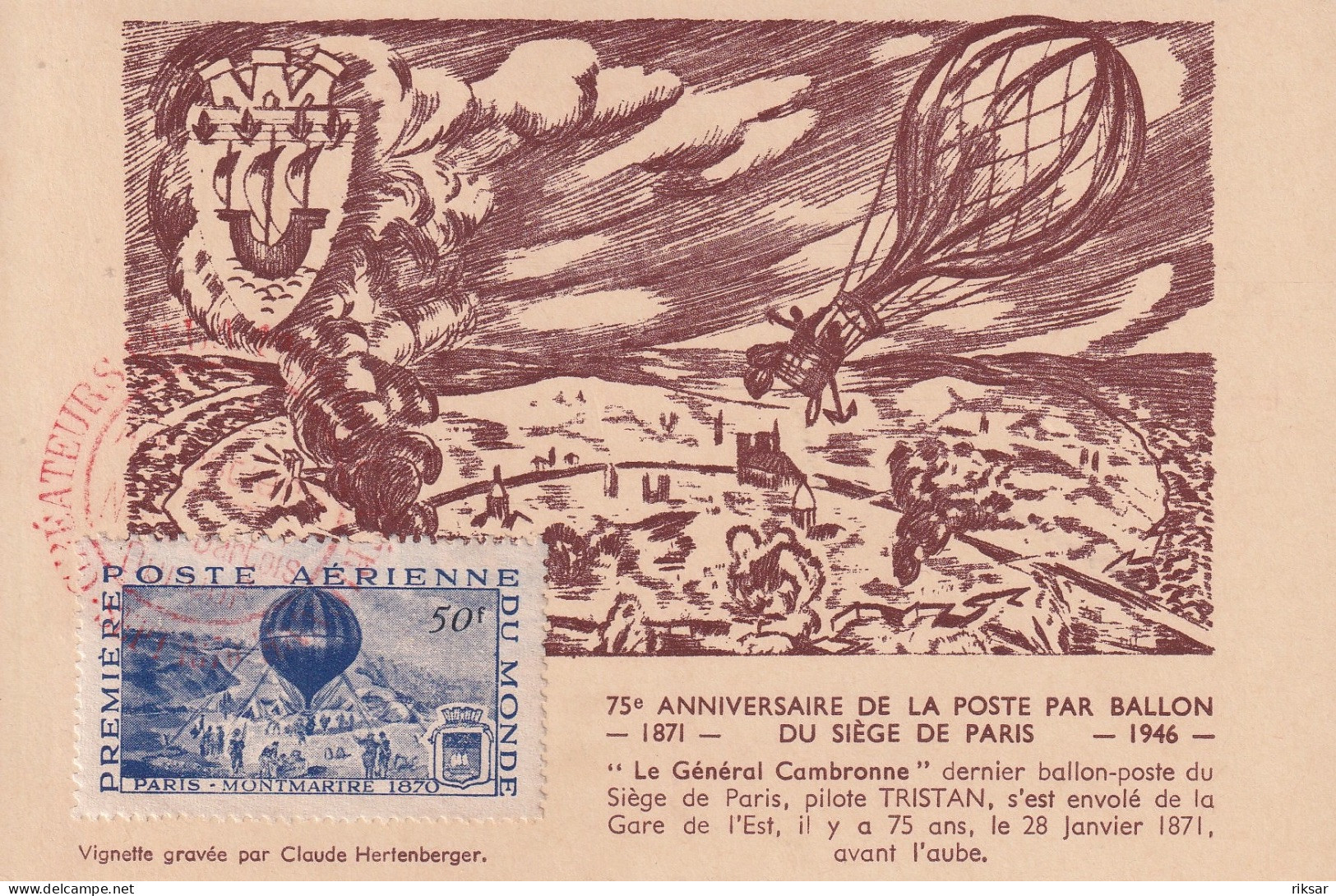 AVIATION(CARTE MAXIMUM) MONTGOLFIERE - Fesselballons