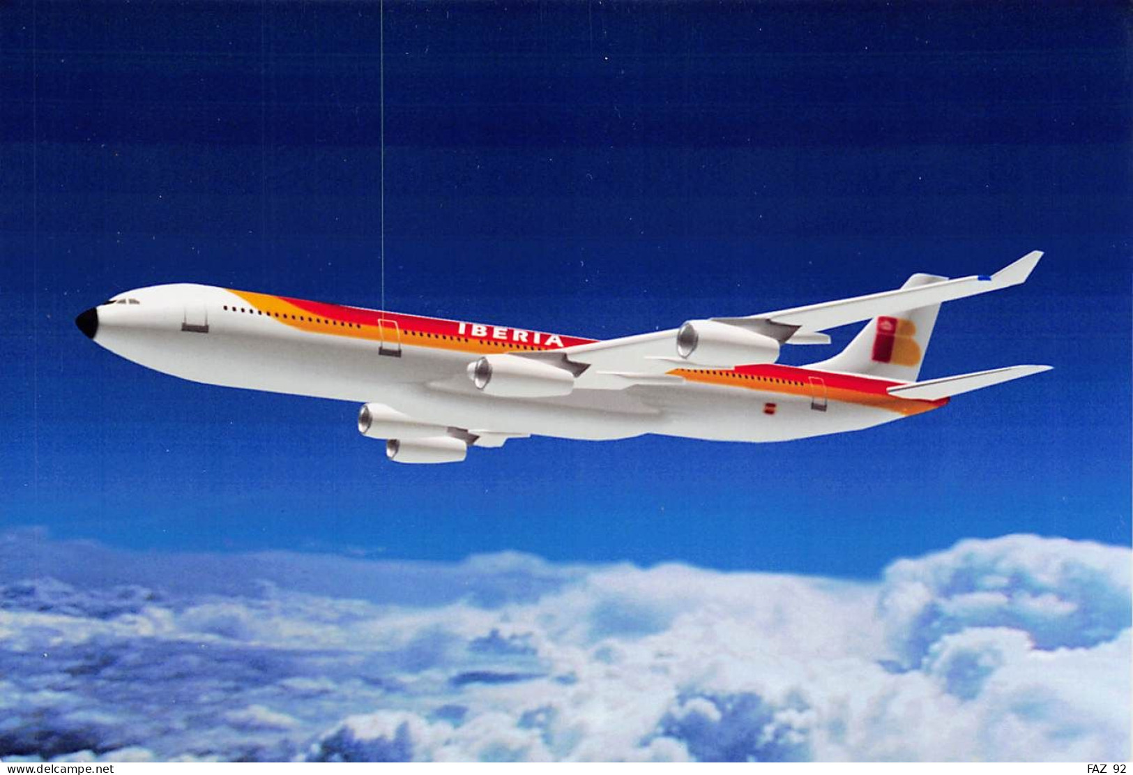 Airbus A340 In IBERIA Colours - EBA - 180 X 130 Mm. - Photo Presse Originale - Luftfahrt