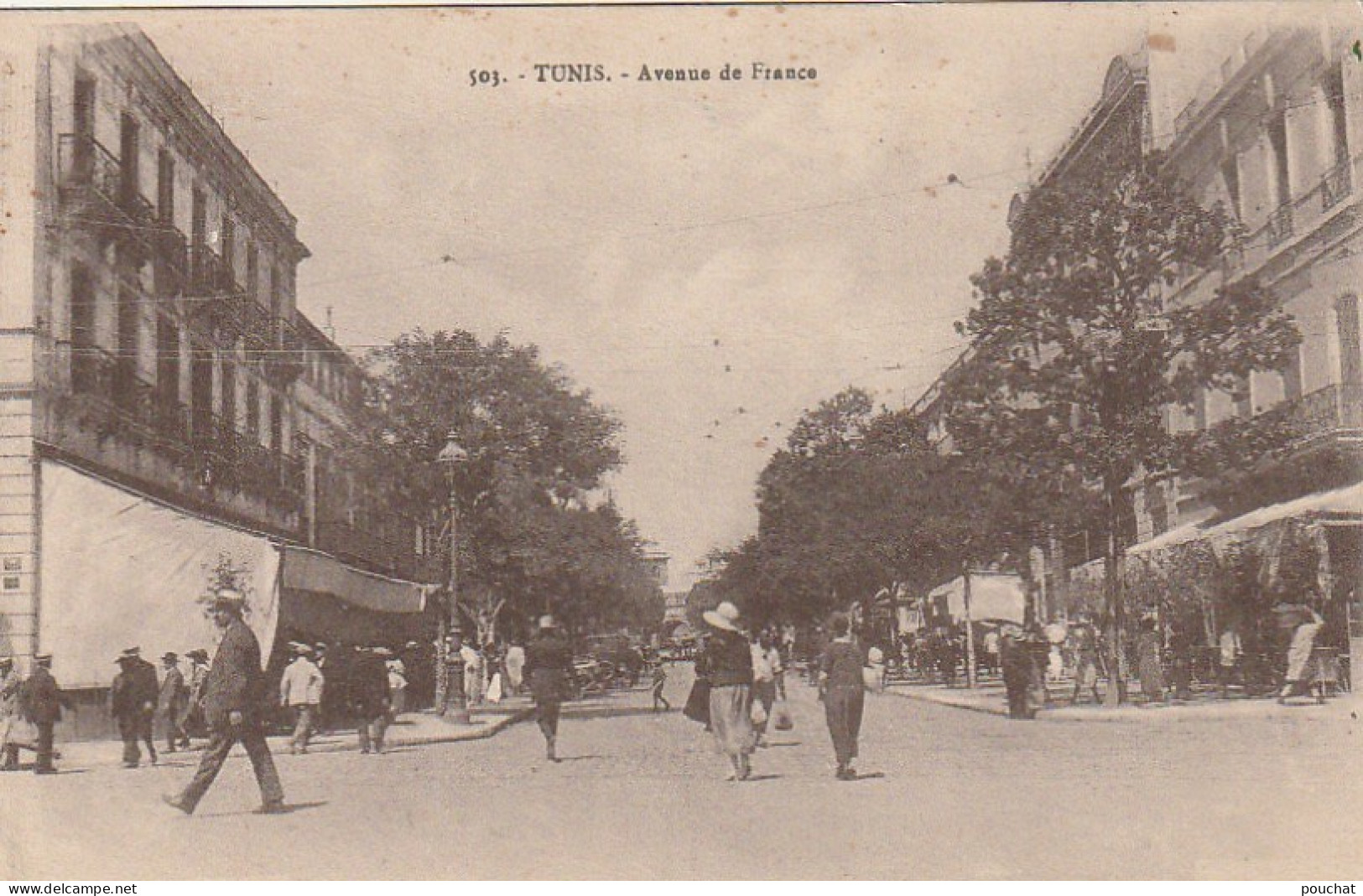 CE11  - TUNIS ( TUNISIE )  - AVENUE DE FRANCE- ANIMATION  -  2 SCANS - Tunisie