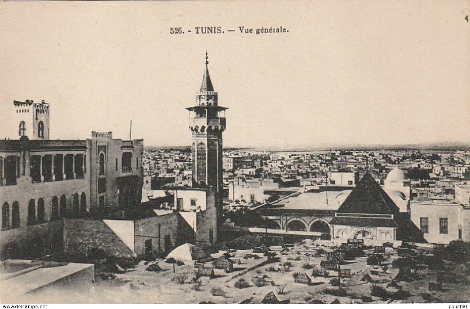 CE12 - TUNIS  ( TUNISIE ) - VUE GENERALE  -  2 SCANS - Túnez