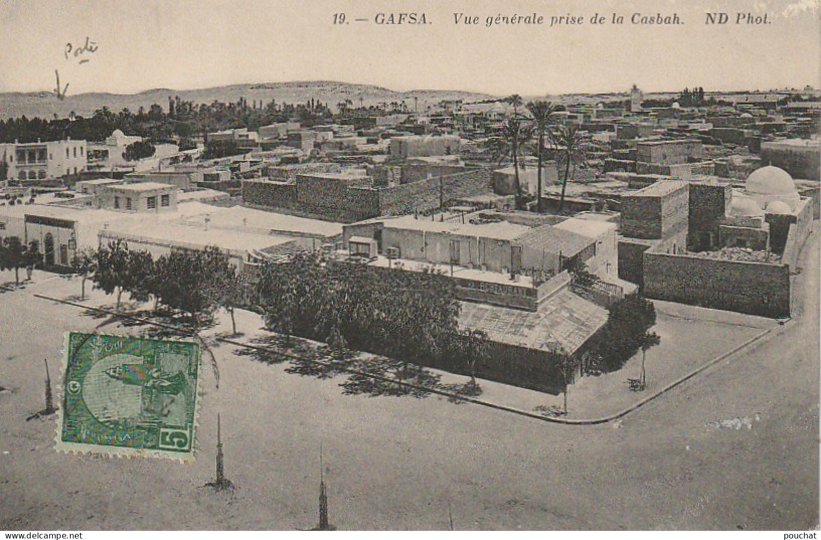 CE12  - GAFSA ( TUNISIE ) -  VUE GENERALE PRISE DE LA CASBAH  -   2 SCANS - Tunisie