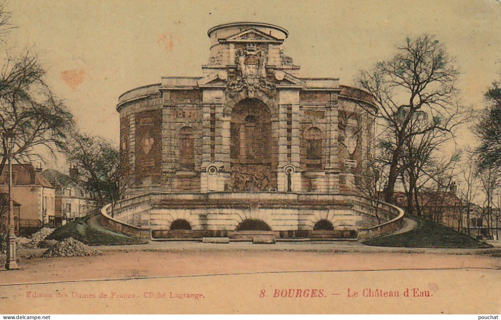 BE 1 -(18) BOURGES - LE CHATEAU D ' EAU - CARTE COLORISEE - CLICHE LAGRANGE - 2 SCANS - Bourges