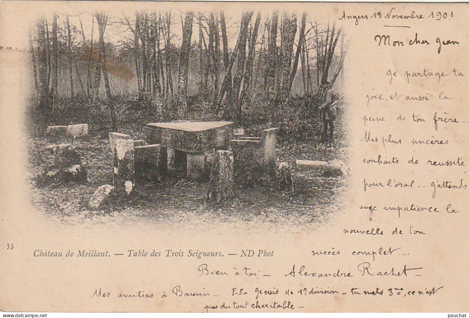 BE 1 -(18) CHATEAU DE MEILLANT  - TABLE DES TROIS SEIGNEURS  -  2 SCANS - Meillant