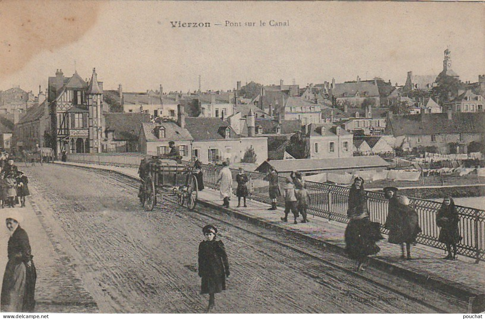 BE1 -(18) VIERZON - PONT SUR LE CANAL - ANIMATION -  CARRIOLE A CHEVAL -   2 SCANS - Vierzon