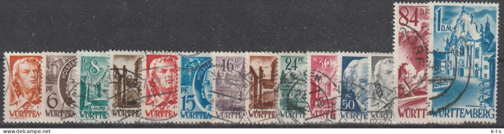 Franz. Zone- Württemberg-Hohenzollern: 1949, Freimarken: Mi. Nr. 14-27, Persönlichkeiten Und Ansichten. Gestpl./used - Württemberg