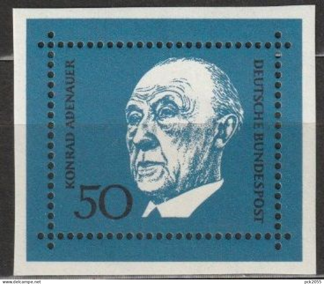 BRD 1968 MiNr.557 Aus Block 4 ** Postfrisch 1.Todestag Konrad Adenauer ( 1441 ) Günstige Versandkosten - Unused Stamps