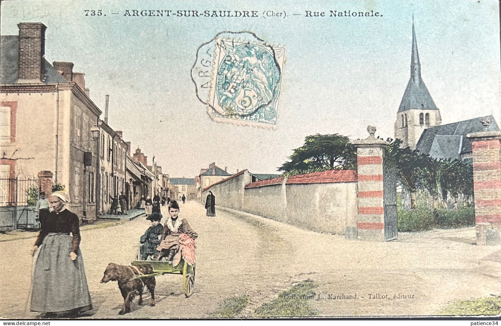 18 - ARGENT Sur SAULDRE Rue Nationale Attelage De Chien - Argent-sur-Sauldre