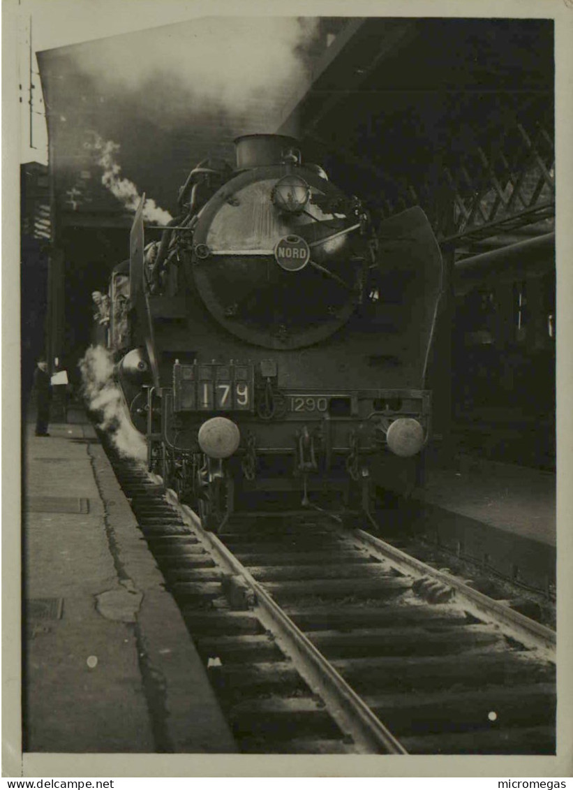 Nord-Exoress 179 - Locomotive 3-1290 - Nombreux Essais - Photo Marcel Thibault 12 X 9 Cm. - Trains