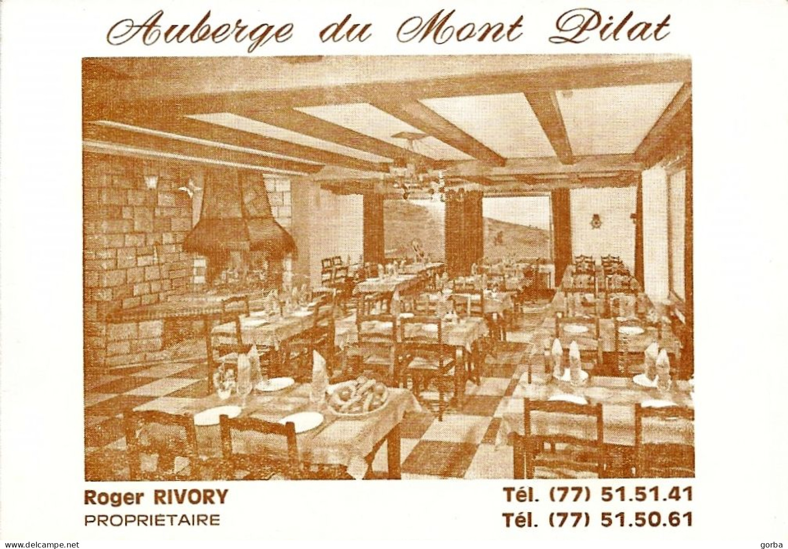 *Carte Visite Restaurant - Auberge Du Mont Pilat à Bourg Argental (42) - Cartes De Visite