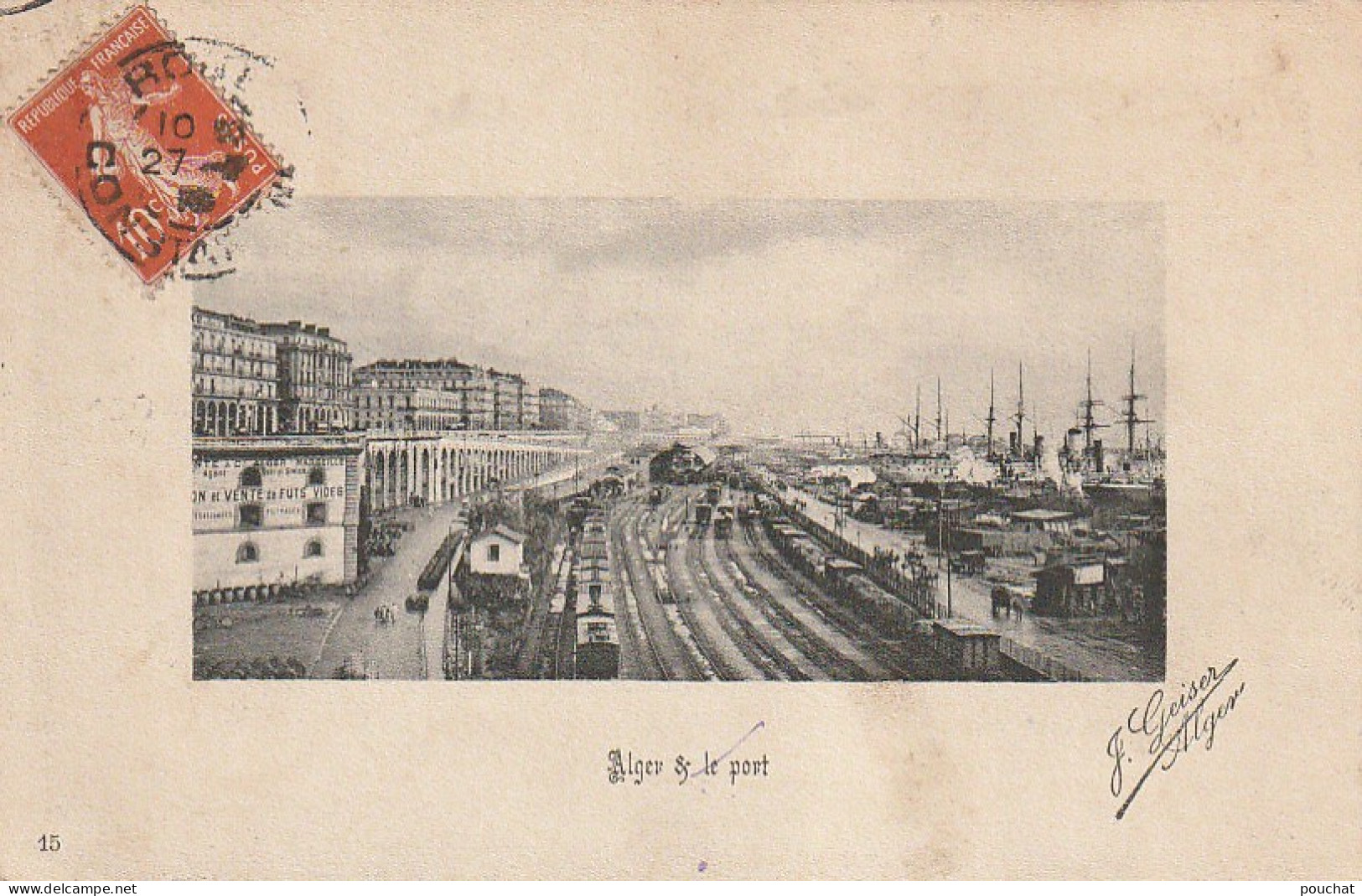 CE2 - ALGER  ( ALGERIE )-  LE PORT  - TRAINS , VOIES FERREES - EDIT. GEISER , ALGER  - 2 SCANS - Algiers