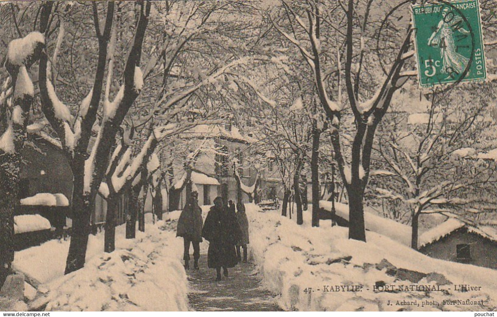 CE2 - KABYLIE  -  FORT NATIONAL ( ALGERIE )  -  L ' HIVER   -  PAYSAGE ENNEIGE   - 2 SCANS - Autres & Non Classés