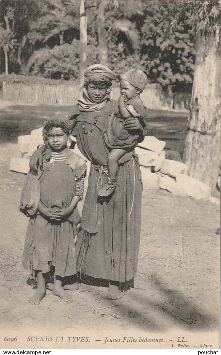 CE3 - SCENES ET TYPES - JEUNES FILLES BEDOUINES - L . RELIN , ALGER   -  2 SCANS - Femmes