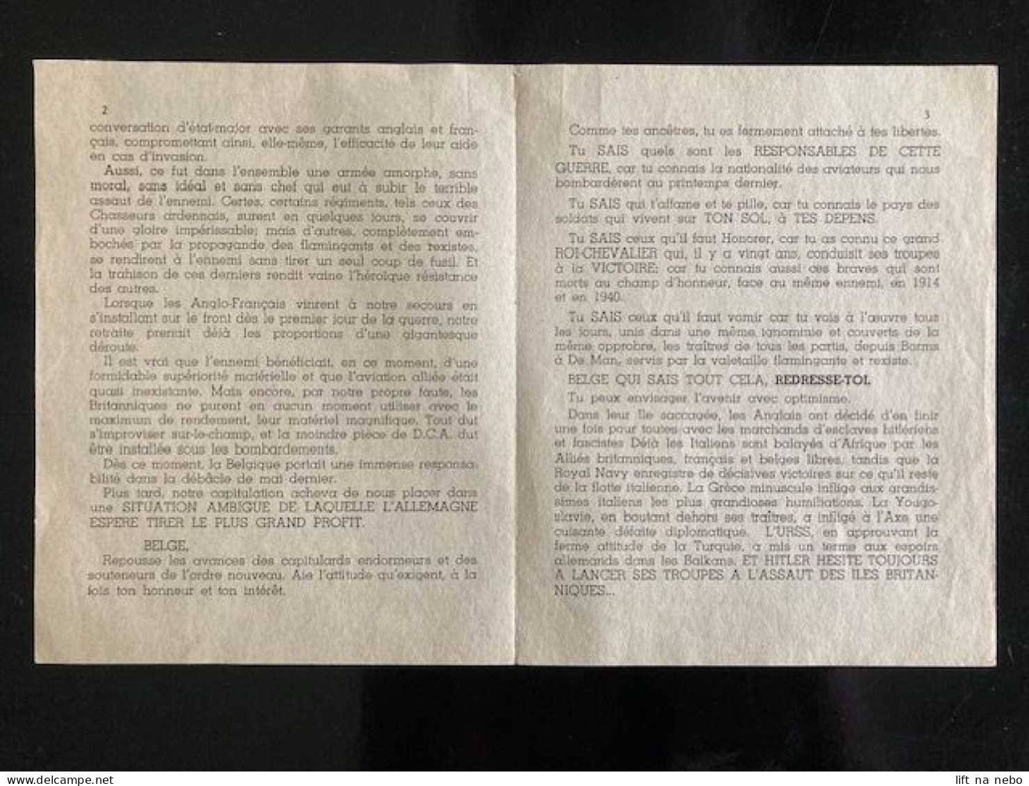 Tract Presse Clandestine Résistance Belge WWII WW2 'Belge, Il Y Aura Un An Bientôt...' (10 Mai 1941) - Documents
