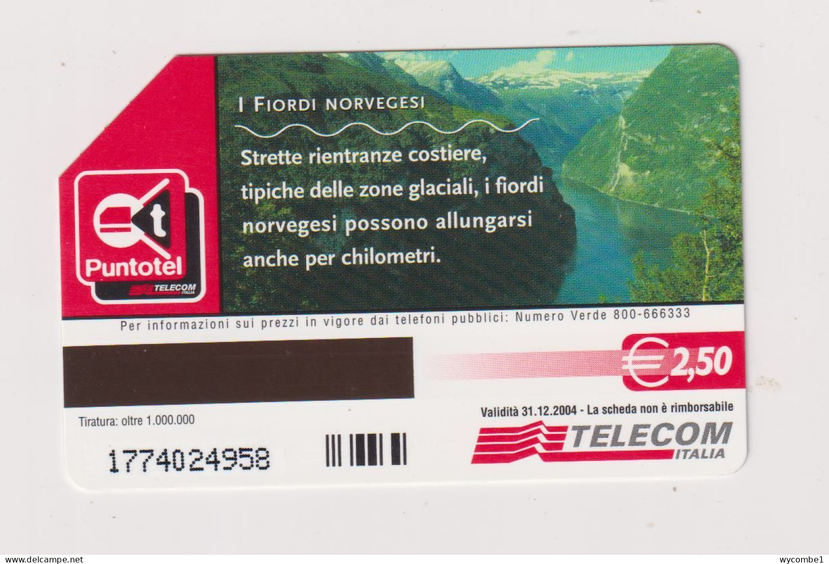 ITALY -   Norwegian Fiords Urmet  Phonecard - Pubbliche Ordinarie