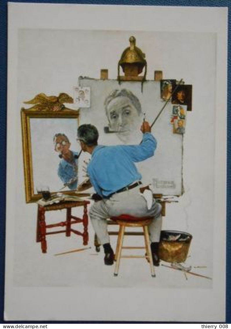 F69  Moi Autoportraits Du XX Siècle  Norman Rockwell Triple Autoportrait - Peintures & Tableaux