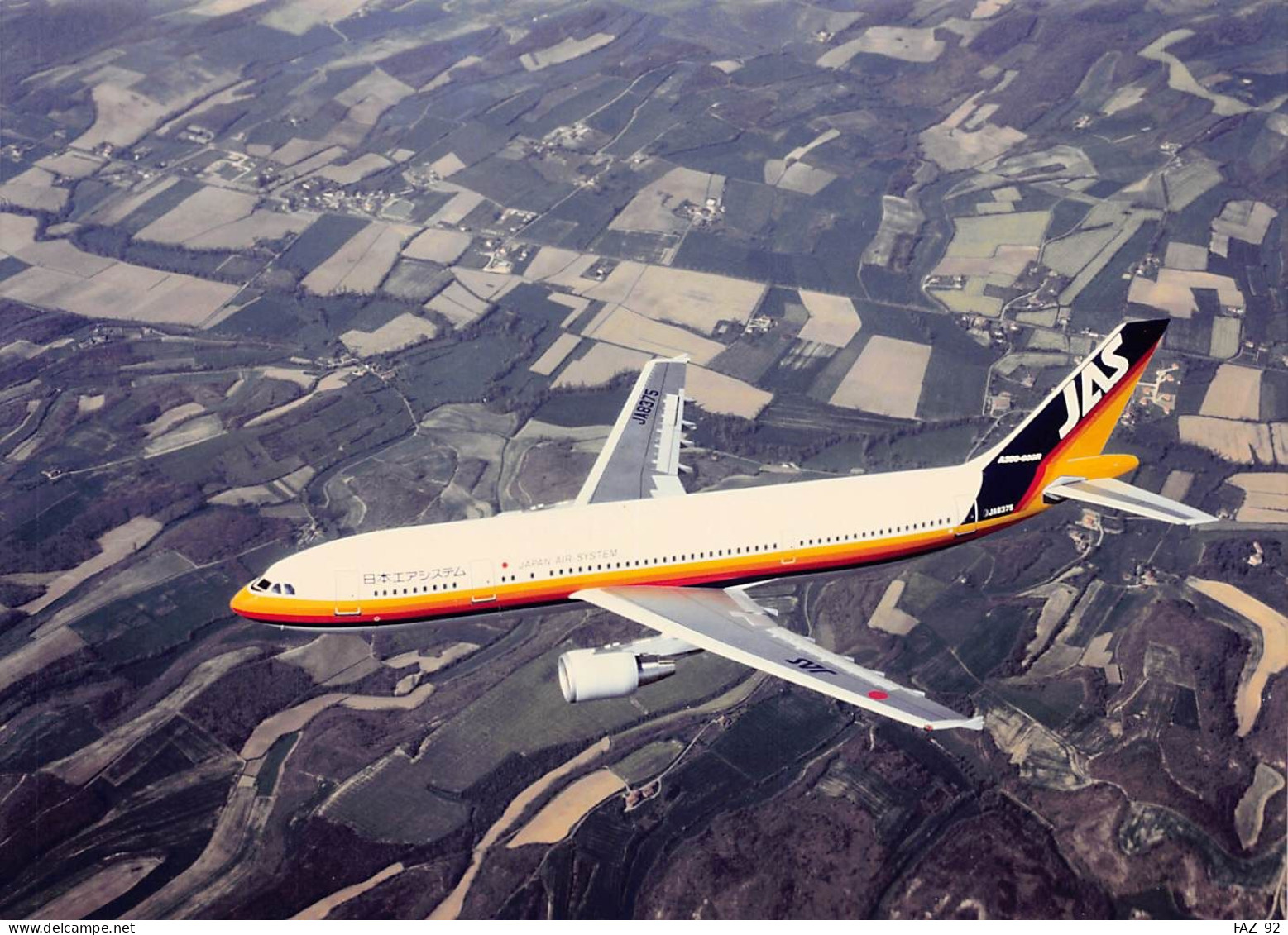 Airbus A300-600R In Japan Air System Colours - EBA - 180 X 130 Mm. - Photo Presse Originale - Aviation