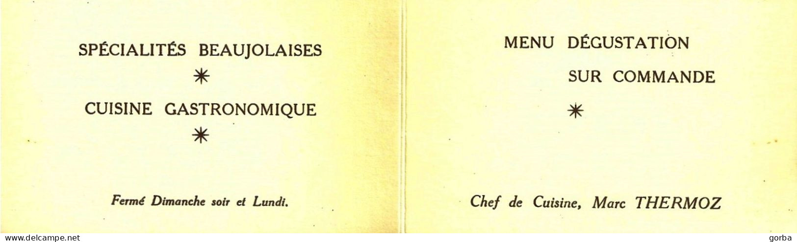 *Carte Visite Restaurant - Auberge Du Pont Des Samsons à Quincié En Beaujolais (69) - Visitekaartjes