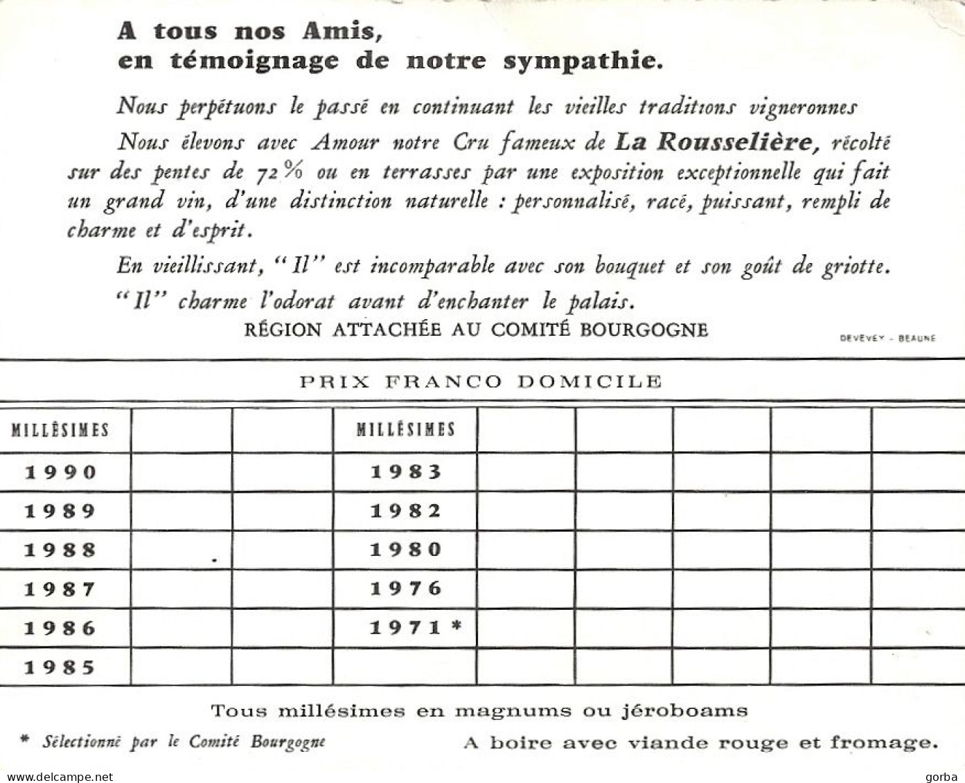 *Carte Visite - Paul Lapandéry Et Fils - Propriétaires Récoltants Cote Roannaise à Saint Haon Le Vieux (42) - Cartes De Visite