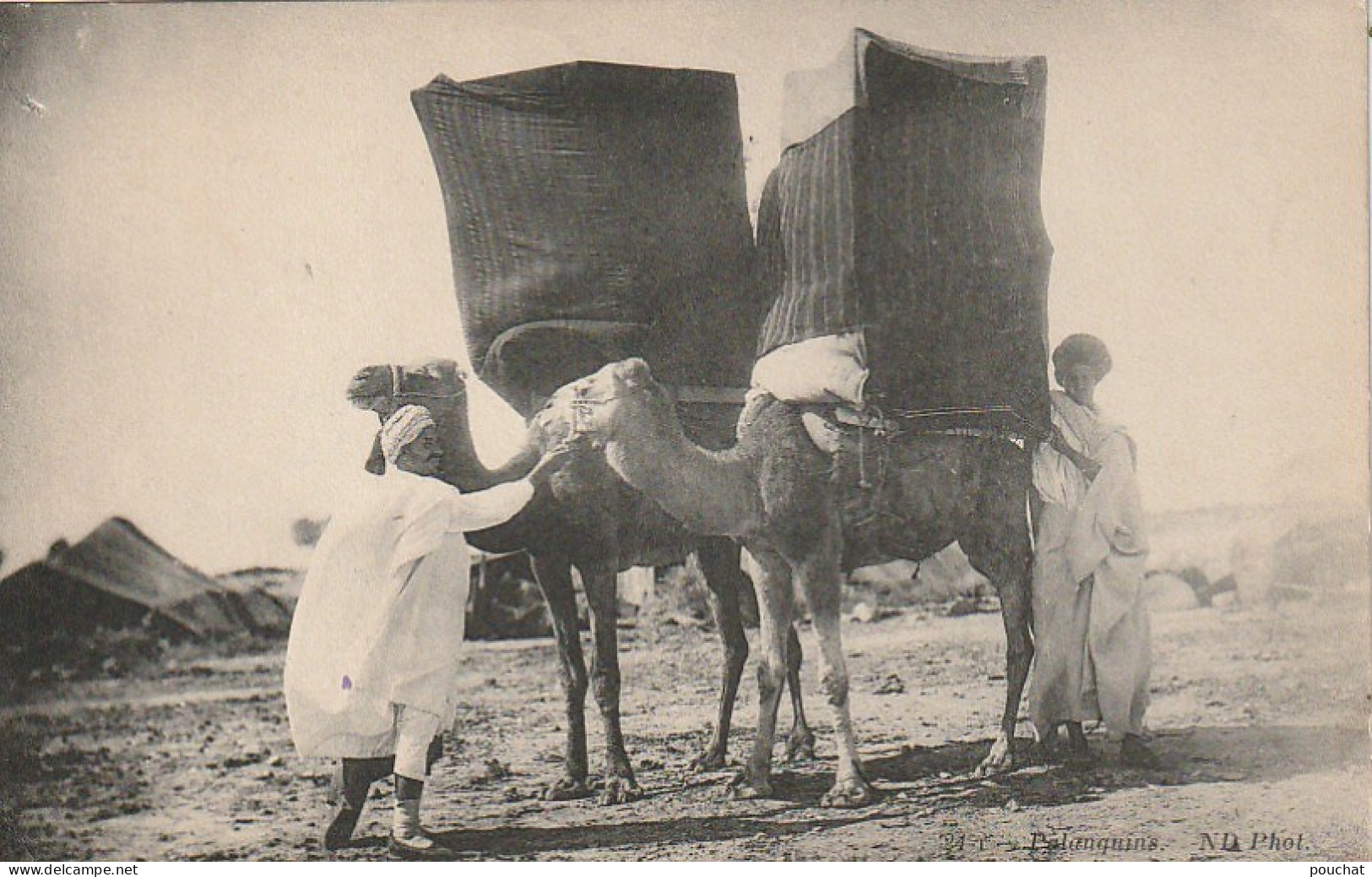 CE7 - PALANQUINS  - ANIMATION - CHAMEAUX  - CORRESPONDANCE  BIZERTE ( TUNISIE ) -   2 SCANS - Tunesien