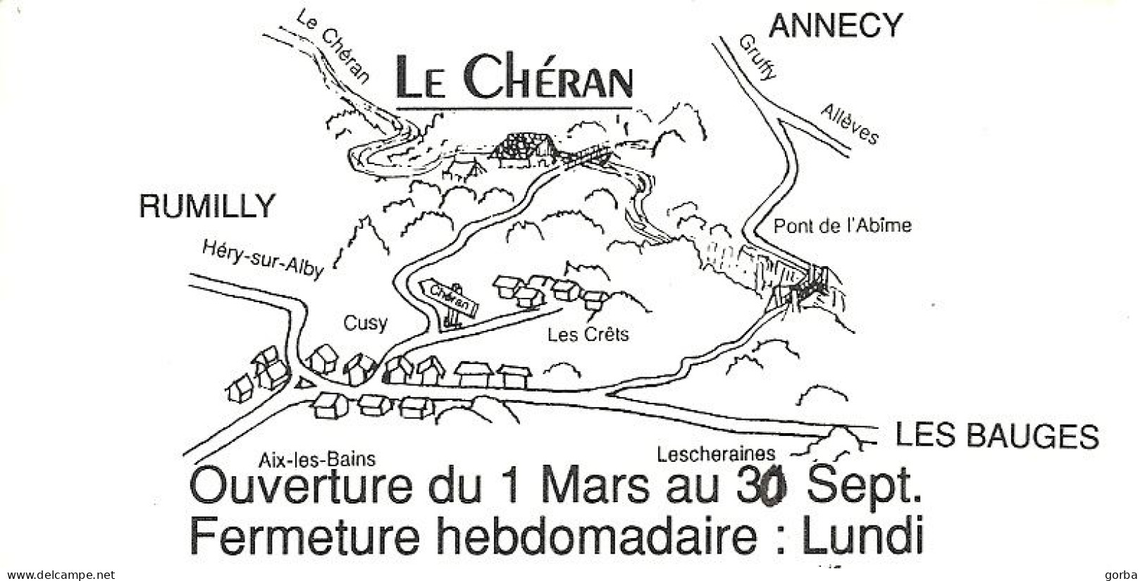 *Carte Visite Bar Restaurant - Le Chéran à Alby Sur Chéran (74) - Cartes De Visite