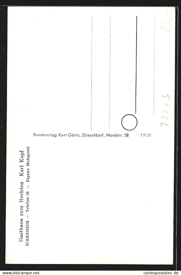 AK Ichenheim, Gasthaus Zum Hechten, Hauptstrasse Mit Schulhaus Und Apotheke, Rheinstrasse Mit Kirche  - Andere & Zonder Classificatie