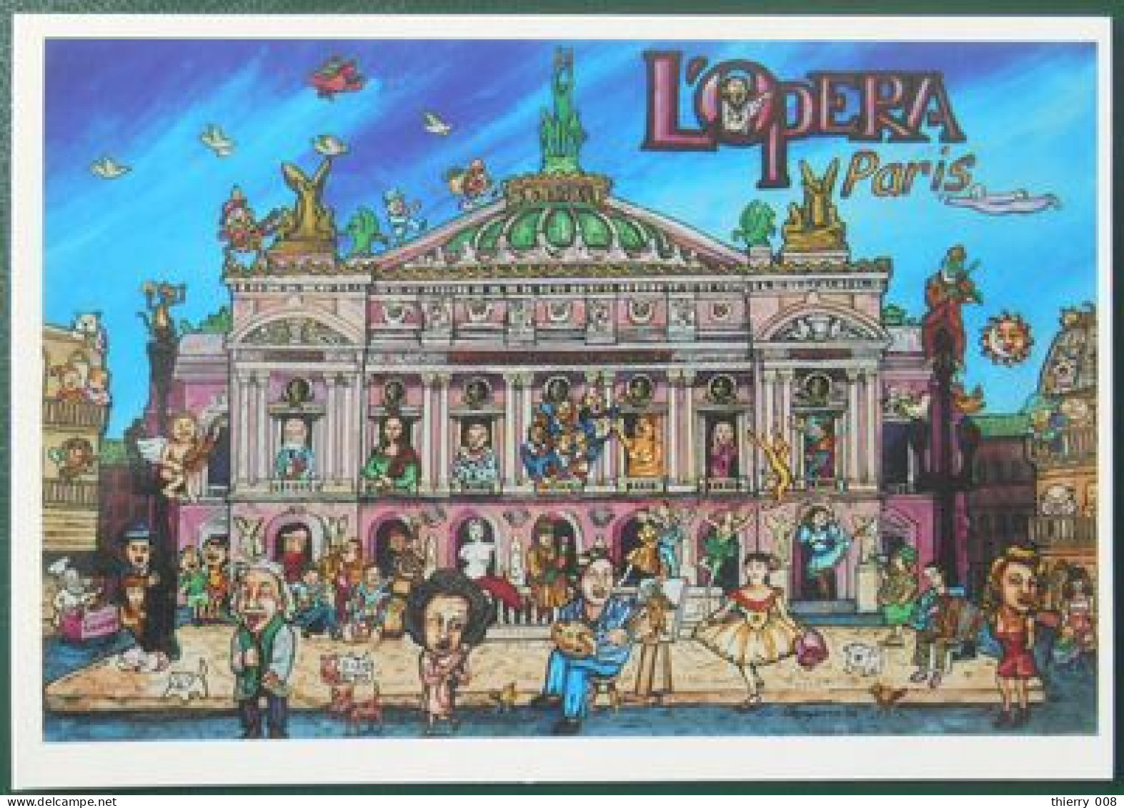 F83 Carte Postale Souvenir Paris Opéra Garnier Personnages Typiques - Souvenir De...