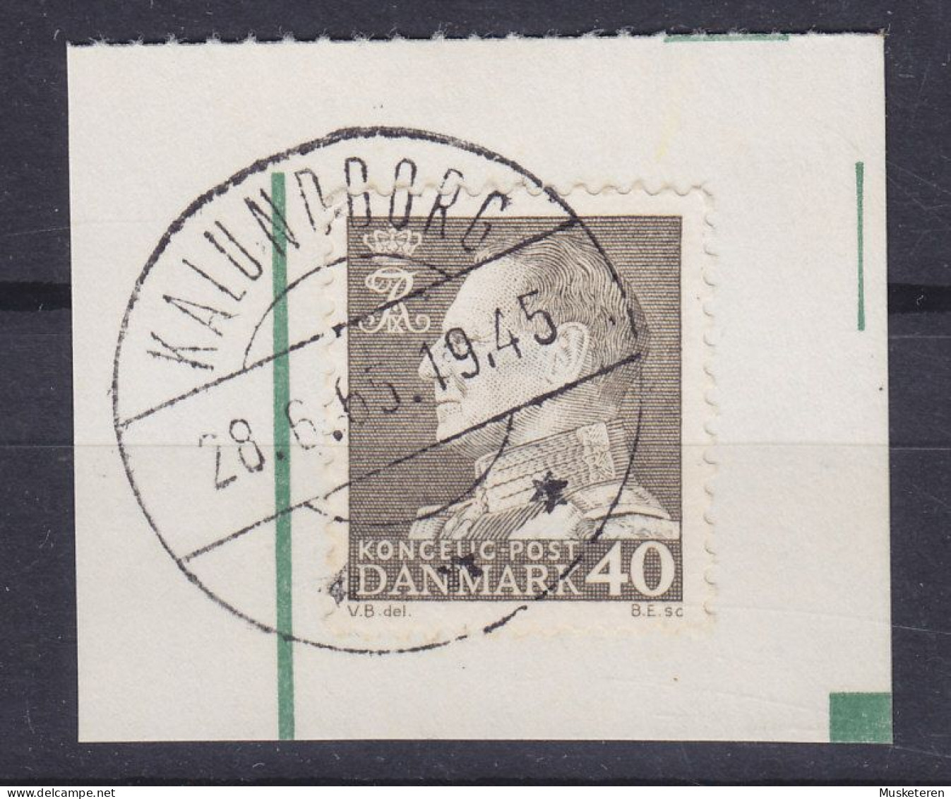Denmark 1965 Mi. 428, 40 Øre King Frederik IX. Brotype IId KALUNDBORG 1965 Clip - Used Stamps