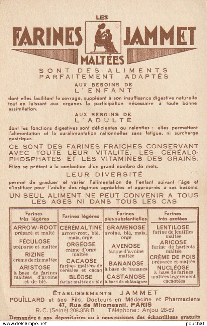 ALnw 2- " LA BOURGOGNE " ( LES VIEILLES PROVINCES DE FRANCE )- ILLUSTRATEUR J. DROIT - PUBLICITE FARINES JAMMET- 2 SCANS - Advertising